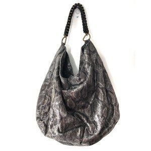 Steve Madden Snakeskin Print Fabric Hobo Bag